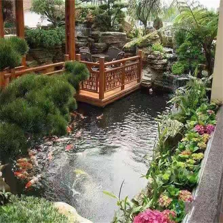 滴道别墅庭院景观设计鱼池